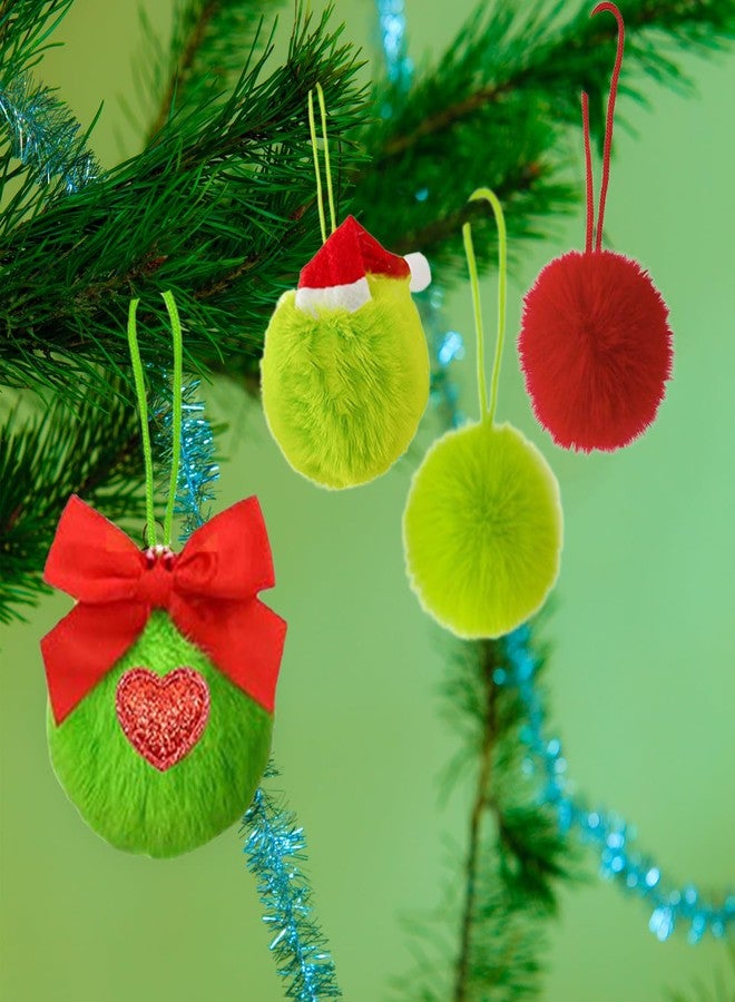 Chewarelly 12 Pack Lime Green Furry Christmas Ball Ornaments, 2.36 Inches Soft Fluffy-Pom-Pom Xmas Tree Hanging Decor for Holiday Home Party Fireplace Wall Decoration - Image 3